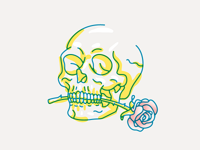 Portrait Study 03 flower illustration portrait rose skull vector