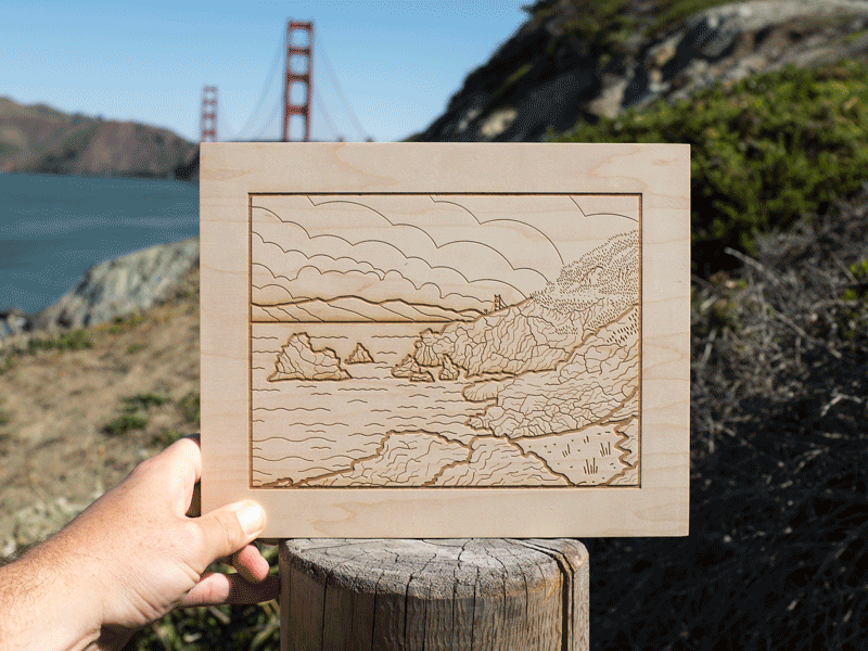 Explore Woodblocks etching explore illustration landscape nature vector wood