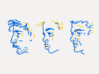 Profiles character face illustration person portrait vector
