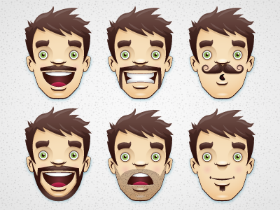 Moustaches And Beards avatar beard character illustrator moustache texture vector