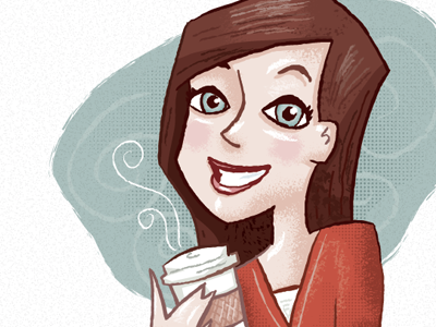 Good Morning character coffee female illustration illustrator sketch texture vector
