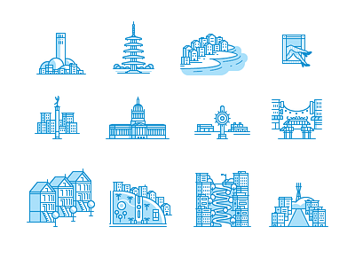 SF Guide Elements 01 buildings china town coit tower home illustration lombard san francisco vector