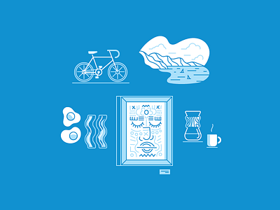SF Guide Elements 05 art bike breakfast coffee illustration landscape vector