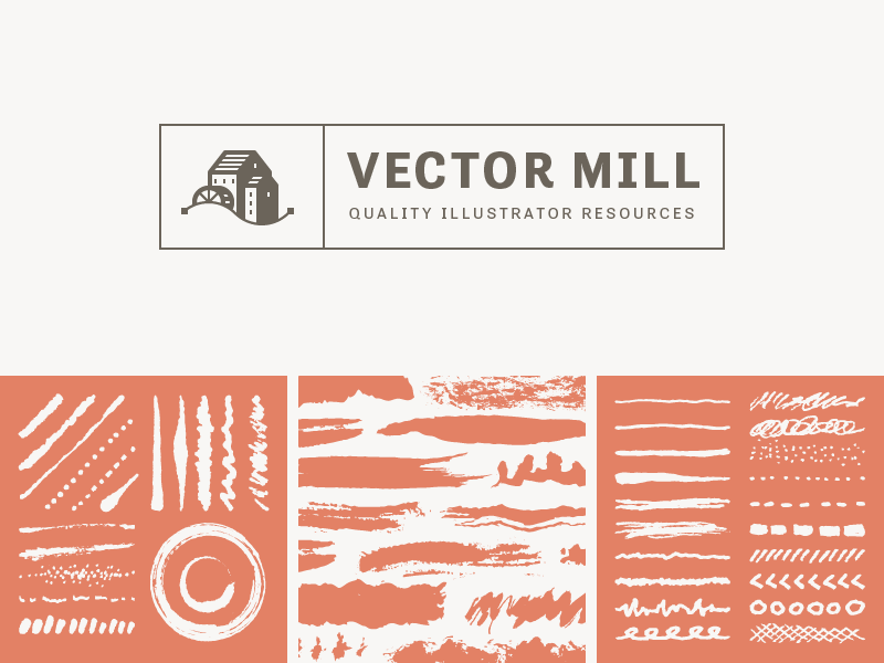 Vector Mill Identity Colors brand brush illustration logo patterns seamless texture typography vector