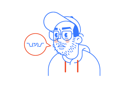 ¯\_(ツ)_/¯ avatar character icon illustration selfie shrug vector