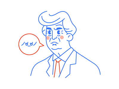 Trump avatar character dumb icon illustration small hands this is not reality vector