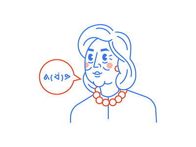 Hillary avatar icon illustration pearls president vector woman