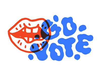 Go Vote election hand drawn illustration mouth typography vote