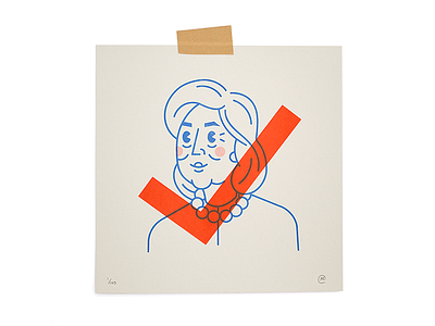 Hillary Prints character illustration print riso vote