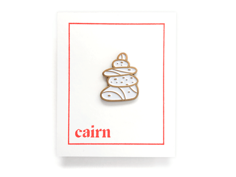 Cairn Pin balance cairn enamel packaging pin rocks