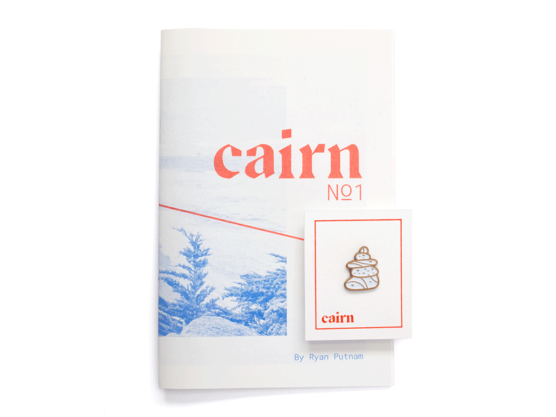 Cairn Zine book layout nature outside rocks texture typography zine
