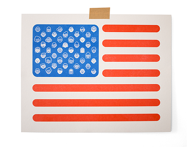 All Of Us america flag immigrant print refugee riso usa