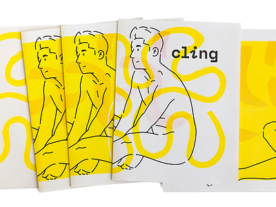 Cling Cover Tests brush figure hug illustration man print riso texture woman