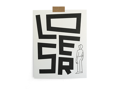 Loser 03 illustration print riso typography