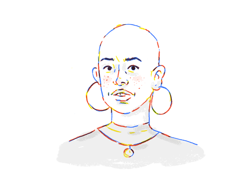 Portrait Study 01 brushed eyes face illustration mouth portrait riso woman