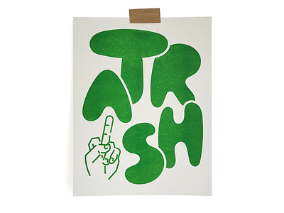 Trash 02 illustration print riso texture trash typography