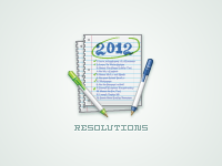 2012 Resolutions 2012 icon illustrator note notebook paper pen vector