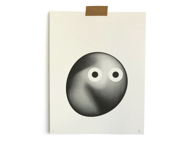 Bloob abstract avatar character color gradient illustration print riso texture