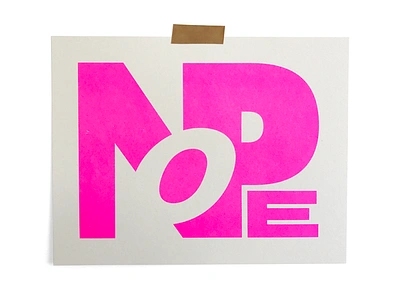 Nope illustration nope print riso typography