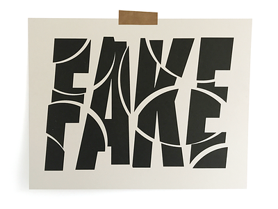 Fake fake illustration print riso typography