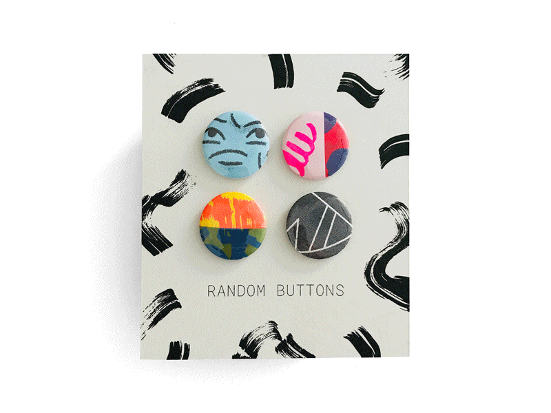 Random Buttons brush button illustration pattern print riso texture