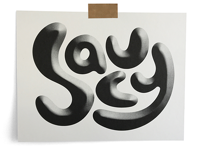 Saucy 3d illustration print riso suacy texture typography