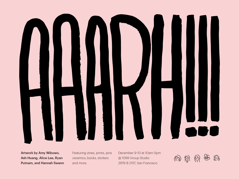AAARH!!! Invite art avatars characters illustration show typography