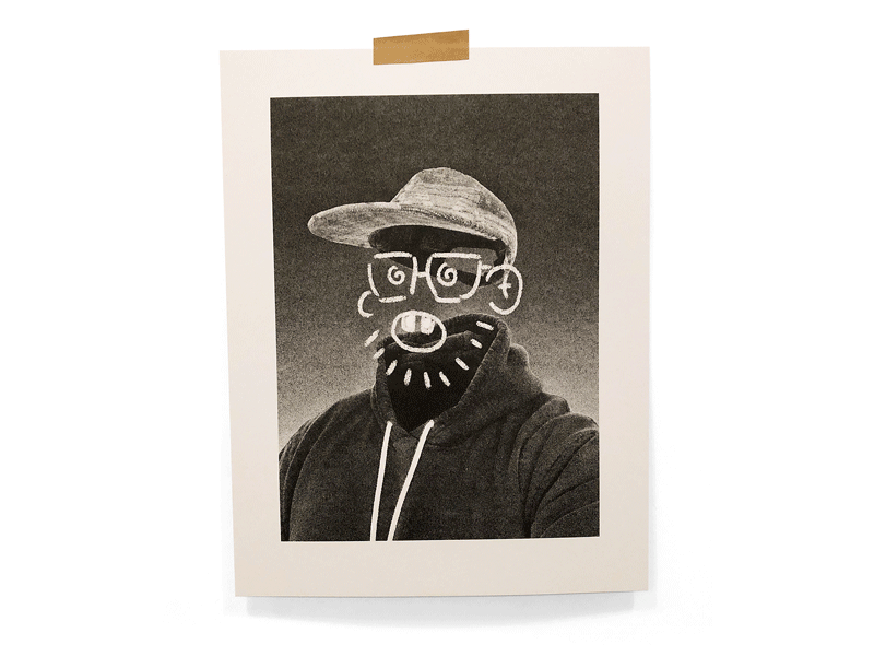 Selfie Experiments character face hand illustration photography print riso risograph selfie
