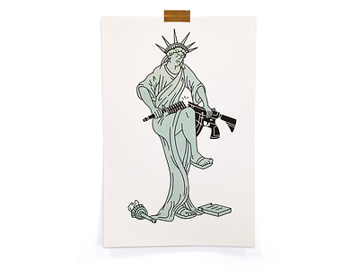 Enough angry break enough gun illustration statue of liberty usa