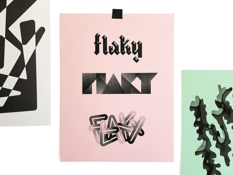 Saucy Additions flaky grain mood riso risograph texture typography