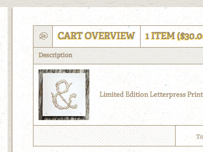 Amperbranch Cart ampersand cart checkout money texture typography ui wood