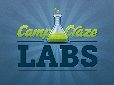 Camp Labs Logo beaker logo typography vector