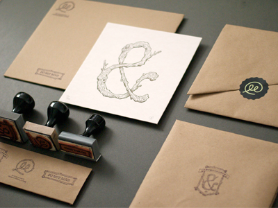Amperbranch Packaging ampersand brand envelope letterpress mail packaging print stamp sticker typography