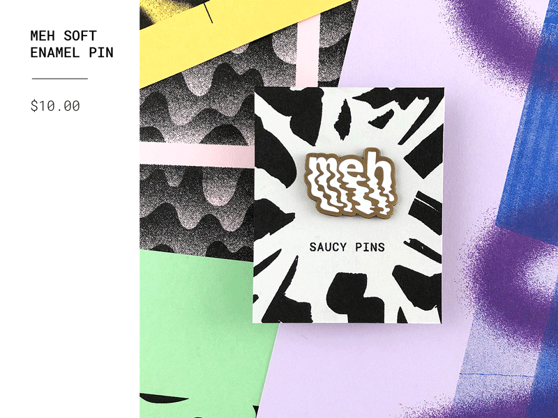 Meh Pin meh pin riso risograph soft enamel typography