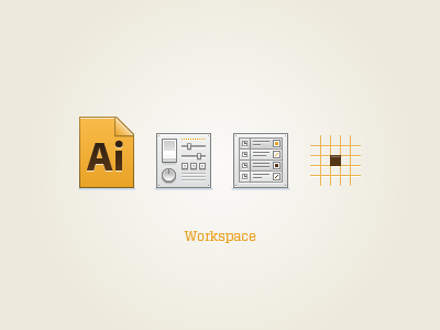 Workspace Icons align document grid icons illustration layers preferences settings ui vector