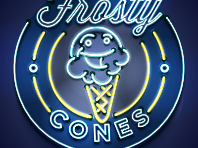 Gradient Strokes Neon ice cream illustration illustrator neon sign stroke gradient sweet vector