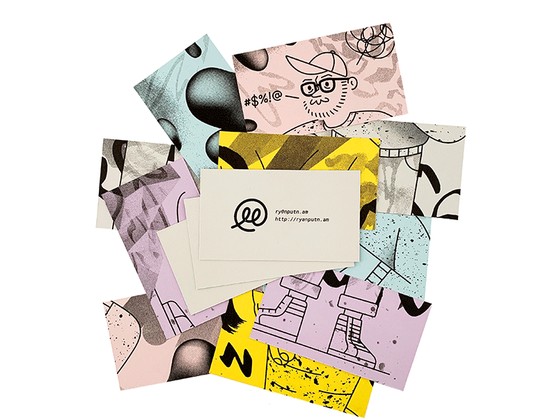 RP BC brand business cards collateral identity illustration logo risograph texture