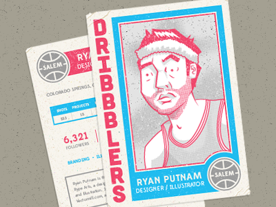 My Dribbblers Basketball Card avatar baller basketball card character dribbble illustration logo template texture typography vector vintage