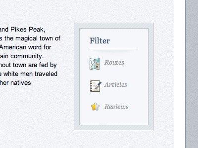 Filter Box filter icons sidebar vector