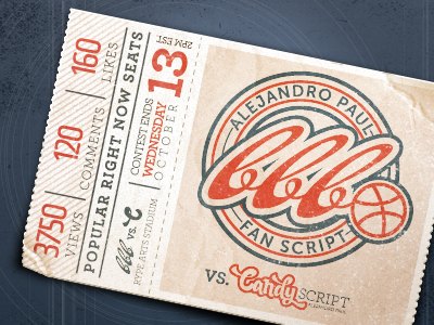Ticket Stub logo texture typography vector
