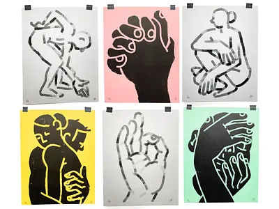 Figure Study Prints character figure illustration prints risograph