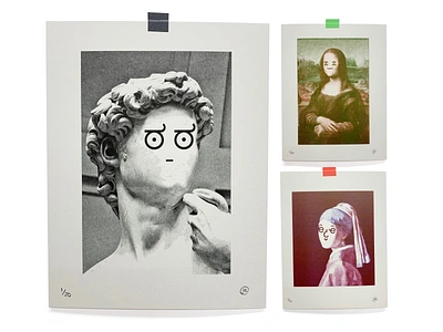 Art Fart art david emoji expression face mona lisa print risograph