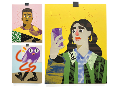 Riso Collage Characters