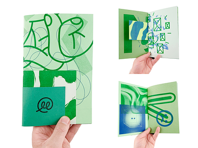 Green Scrapper art illustration print risograph risoprint texture zine
