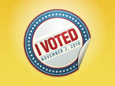 I Voted icon illustrator logo typography vector vote