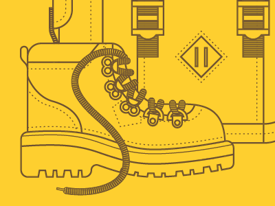 Hiking WIP backpack boot illustration pack shoe vector wip