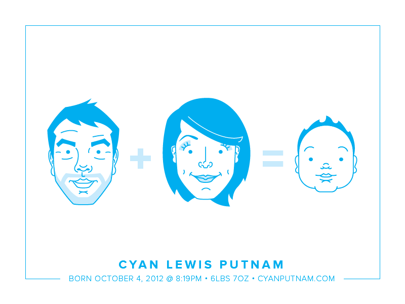 Cyan Announcement announcement avatar baby cyan fun illustration vector