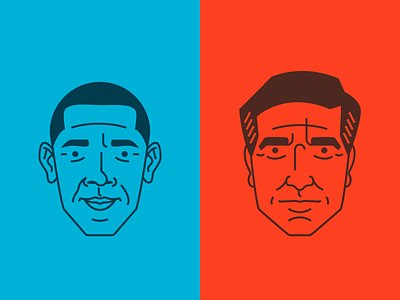 Obama & Romney america avatar candidate character debate icon illustration president us vector wallpaper