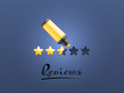 Reviews highlighter icon illustrator logo marker review stars vector