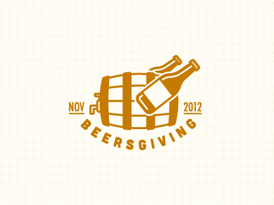 Beersgiving Logo beer bottle brand holiday icon identity keg logo mark pattern texture vector